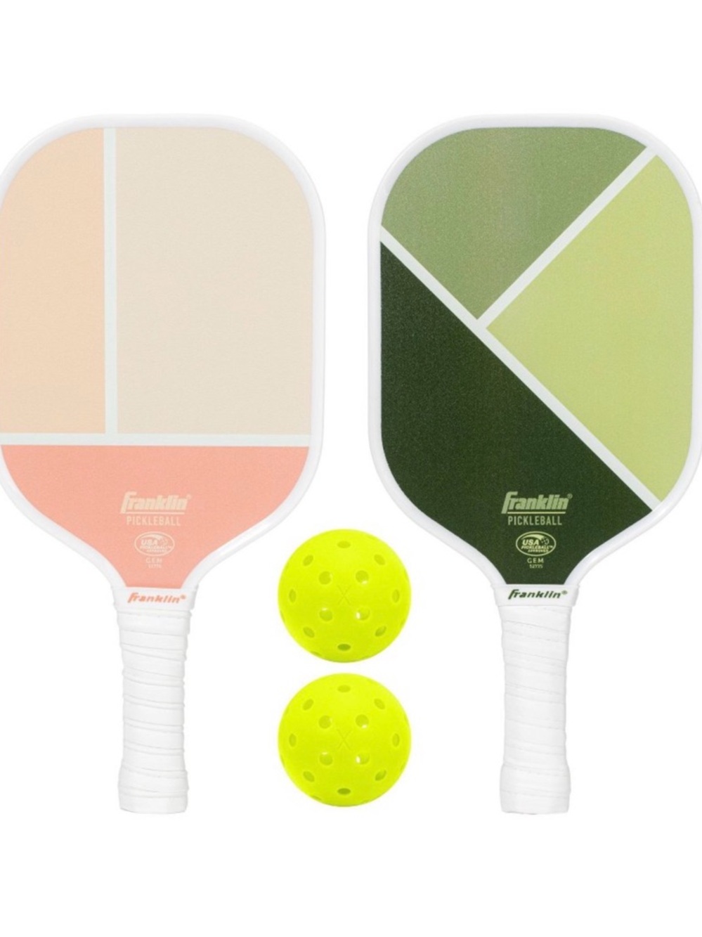 Franklin Pickleball Paddle Set - Pastel Pink & Multi Green